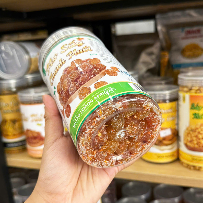 Mơ Sấy Chanh Muối Thơm Ngon 450g Hộp Pet Mơ Sấy Chanh Muối Thơm Ngon 450g Hộp Pet