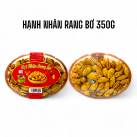 Hộp Quà Tết Hạnh Nhân Rang Bơ 350g - Hộp Ovan - HNRBHO