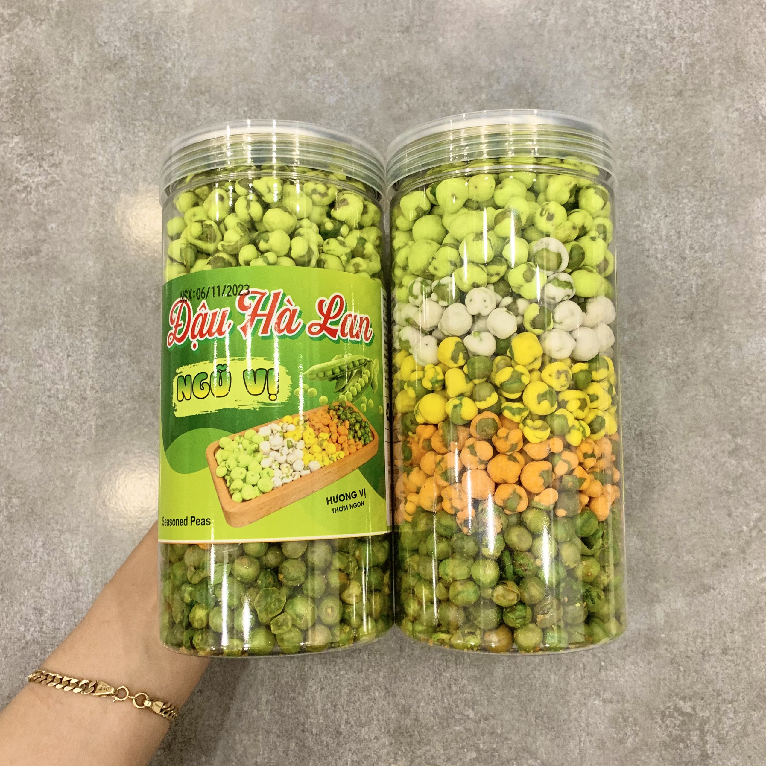 Shop sỉ đậu Hà Lan Ngũ Vị Thơm Ngon 450g (sầu riêng - phô mai - sữa dừa - wasabi - tỏi ớt ) Shop sỉ đậu Hà Lan Ngũ Vị Thơm Ngon 450g (sầu riêng - phô mai - sữa dừa - wasabi - tỏi ớt )
