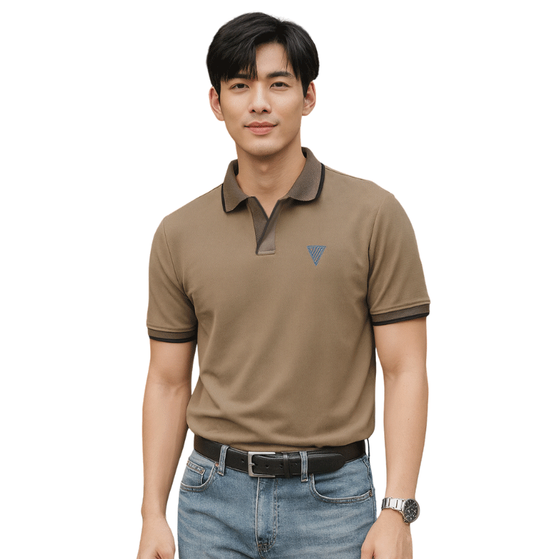 Áo Thun Nam Polo Cổ Bẻ Thêu Logo Hình Tam Giác (Có size 3x)