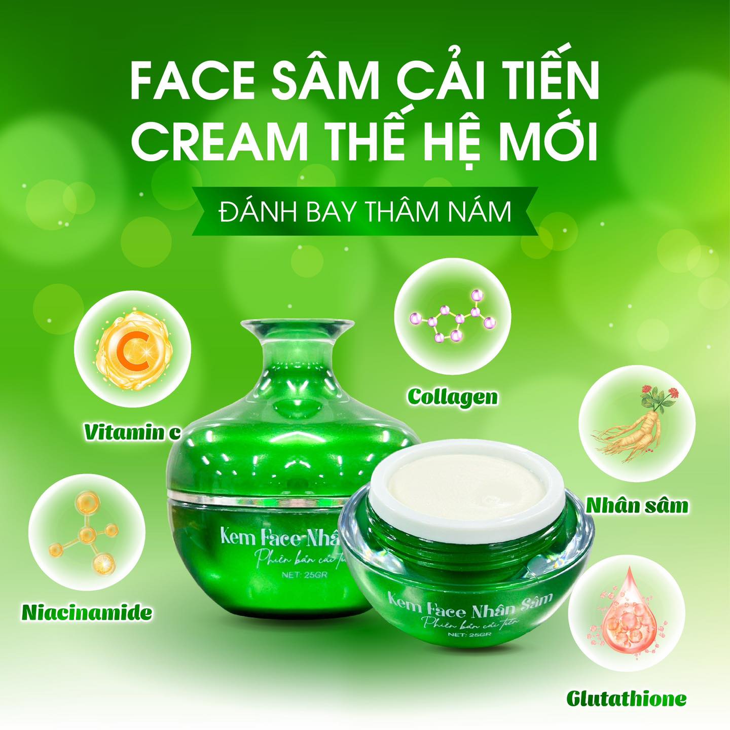 Shop sỉ kem Face Nhân Sâm Xanh N Collagen Phiên Bản Cải Tiến