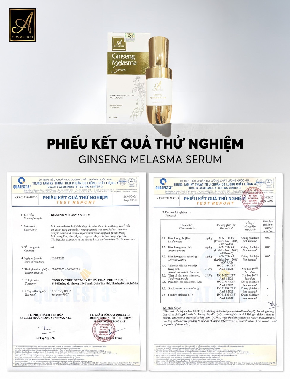 Chuyên sỉ serum Nám Nhân Sâm 30ml A Cosmetics Ginseng Melasma Serum Mỹ Phẩm Phương Anh - Phiên Bản Mới