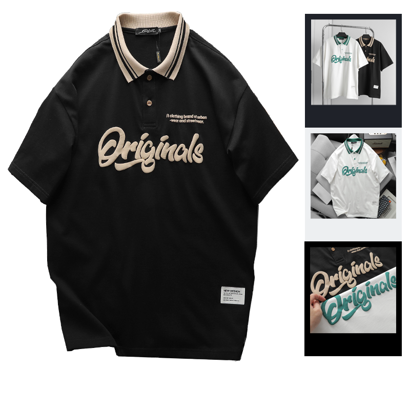 23254-ab497-1.png Áo Thun Nam Cổ Bẻ Oversize In Chữ Originals Big Size 110kg - AB497