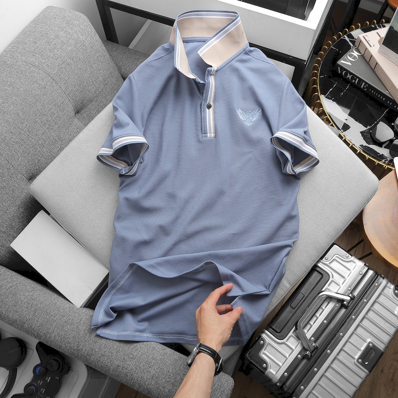 Giá sỉ áo Thun Nam Polo Cổ Bẻ Thêu Logo Đại Bàng (Có size 3x)