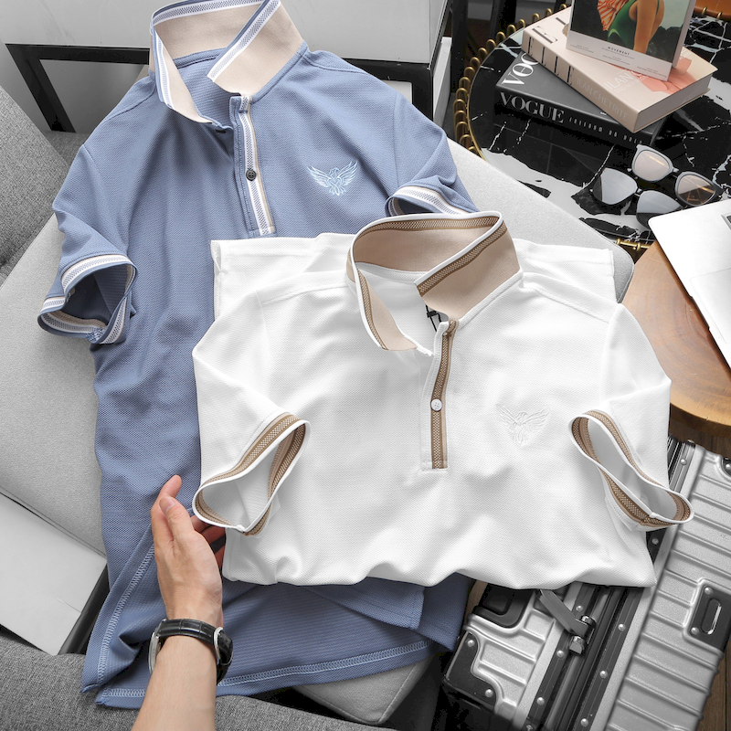 Giá sỉ áo Thun Nam Polo Cổ Bẻ Thêu Logo Đại Bàng (Có size 3x)