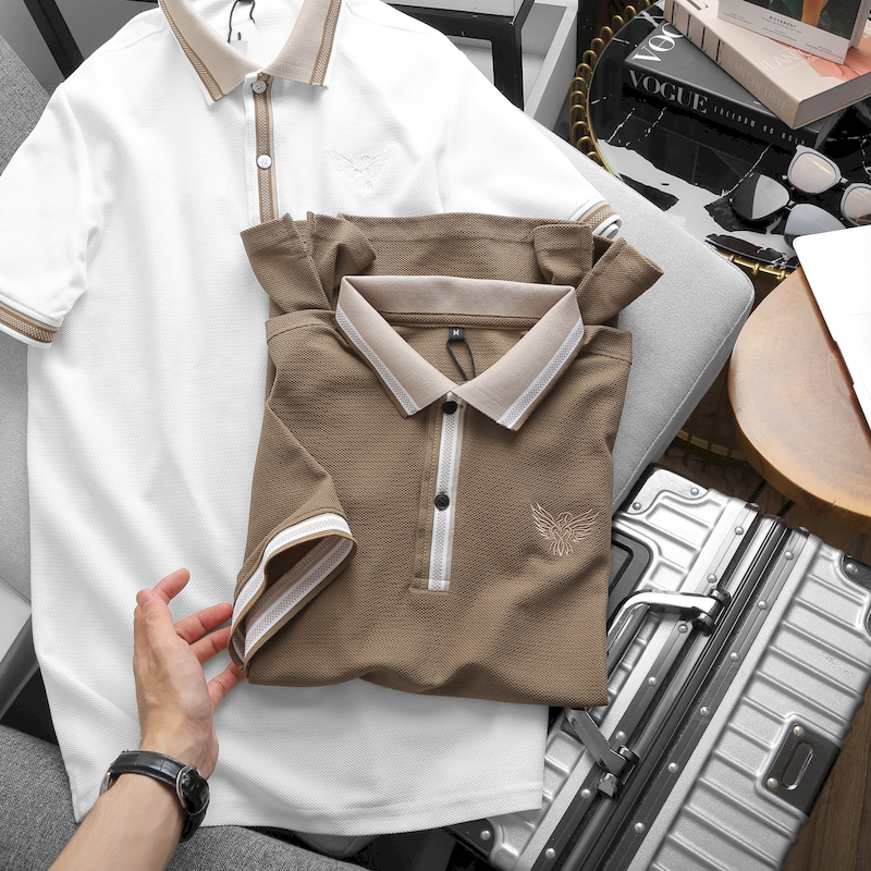 Giá sỉ áo Thun Nam Polo Cổ Bẻ Thêu Logo Đại Bàng (Có size 3x)