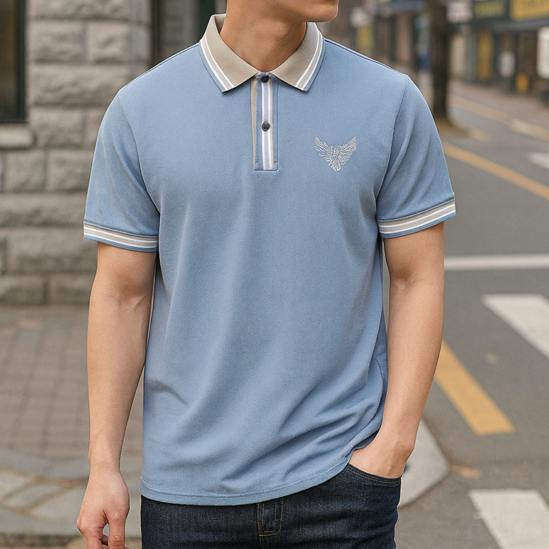 Giá sỉ áo Thun Nam Polo Cổ Bẻ Thêu Logo Đại Bàng (Có size 3x)