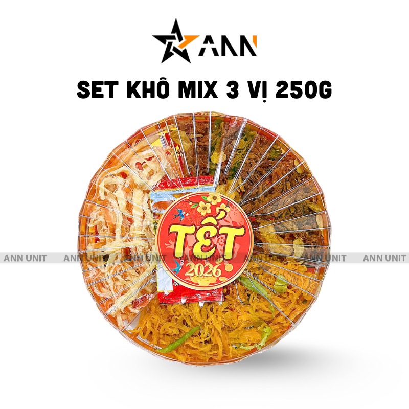 Set Khô Mix 3 Vị (Khô Mực - Khô Heo - Khô Gà) Hộp Sun Khía 250g Set Khô Mix 3 Vị (Khô Mực - Khô Heo - Khô Gà) Hộp Sun Khía 250g