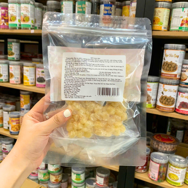 23384_100_20260105101713.png Mứt Hạt Sen Túi Zip 300g - Mứt Hạt Sen Tết - HSHCK