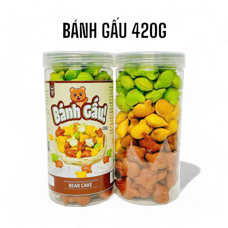 23449_adfsdfg-photoroom_20240731104107-4.png Bánh Gấu Mix 3 Vị Thơm Ngon Hộp Pet 420g (Chùm Ngây- Socola - Truyền Thống) Hộp - BGM3V420
