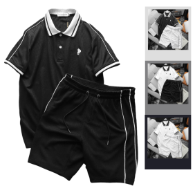 Set Bộ Nam Quần Short Áo Tay Ngắn thuê logo