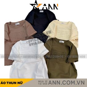 Áo thun nữ Baby Tee ôm body từ 35kg - 55kg In Chữ Nổi nhỏ - AG1377