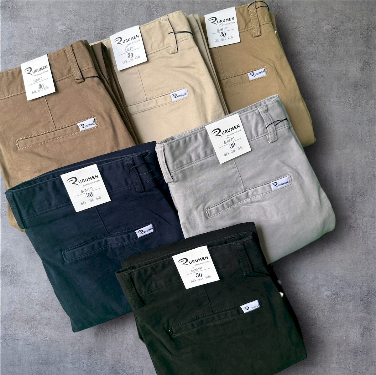 Quần Kaki Dài Nam Rurumen Chất Kaki Co Giãn Cao Cấp (Có size 36)