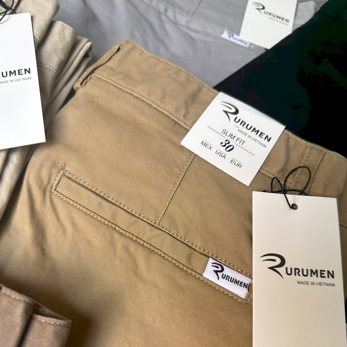 Quần Kaki Dài Nam Rurumen Chất Kaki Co Giãn Cao Cấp (Có size 36)