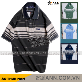 Áo Thun Sọc Nam Trung Niên Phối Sọc Nhuyễn Có Túi Thun Cotton (Có size 3x) - AS056