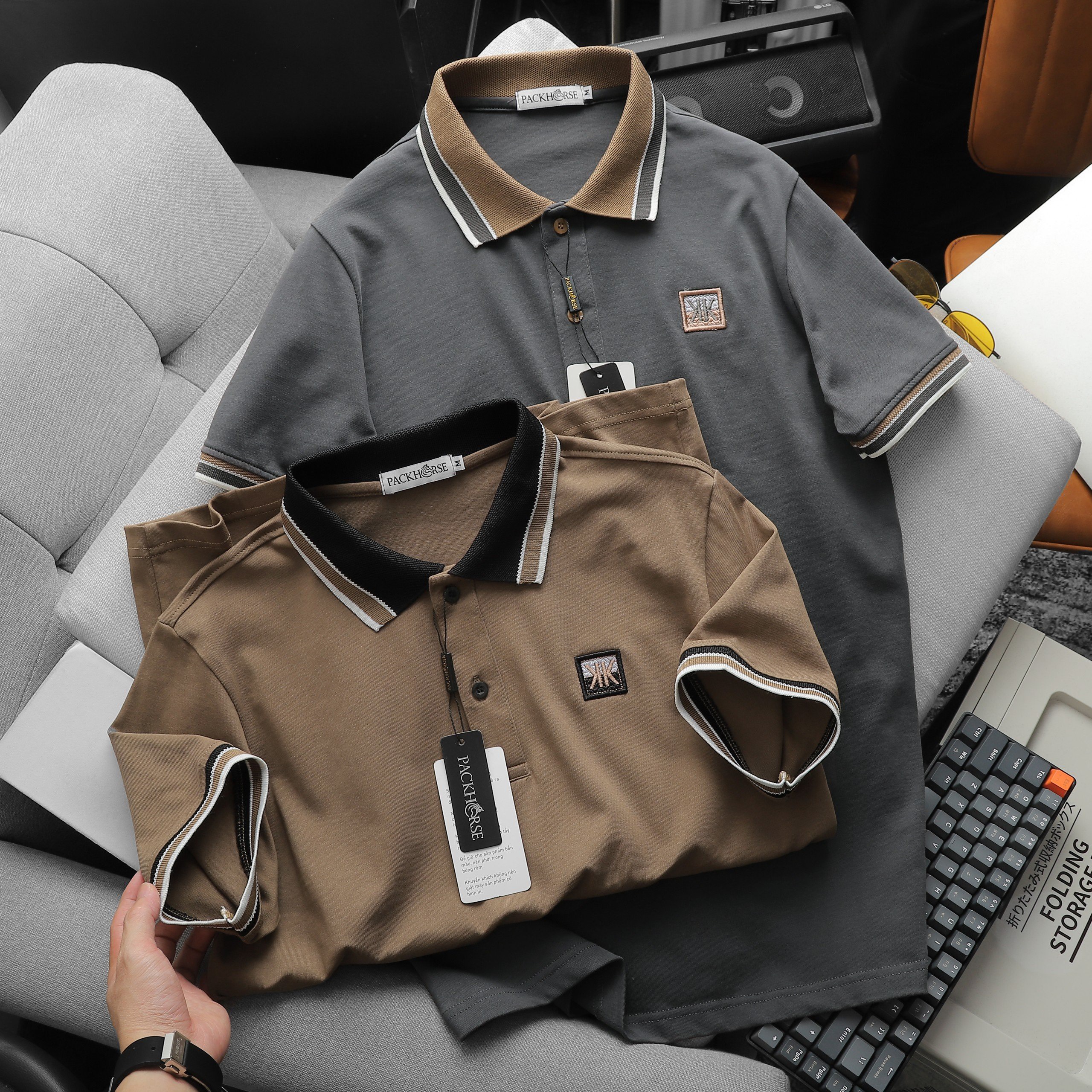 24098_z5371346404351-85c07e974da906dccf03abf58f795438_20240422045652-3.jpg Áo Thun Nam Cổ Bẻ Pack Horse Thêu Nổi Logo Chữ KK (Có size 3x) - CS225