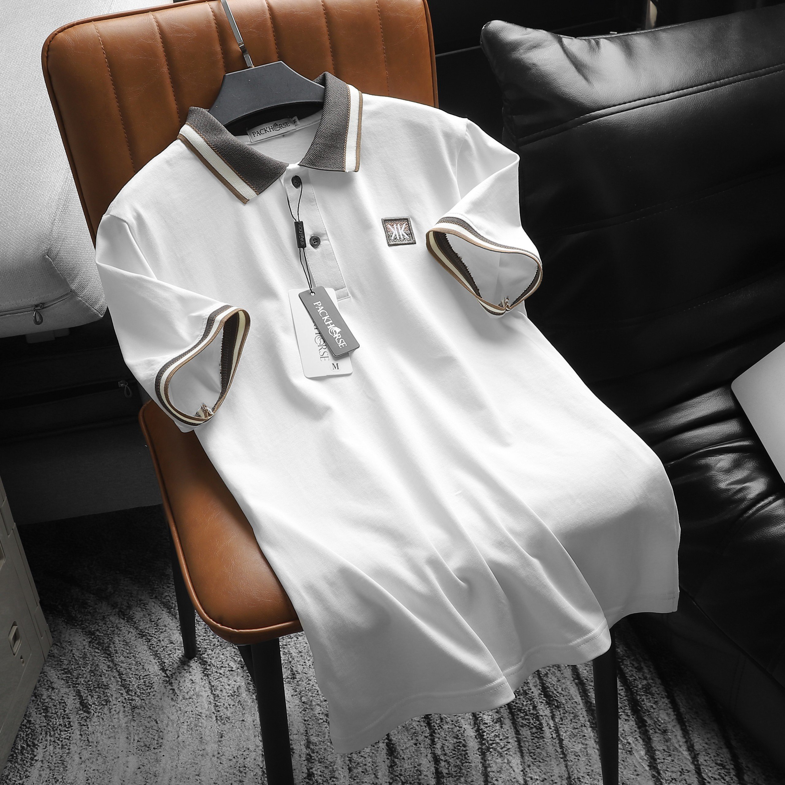 24098_z5371346471414-530311438d62d651f1a2ef0f8bb25d21_20240422045701-3.jpg Áo Thun Nam Cổ Bẻ Pack Horse Thêu Nổi Logo Chữ KK (Có size 3x) - CS225