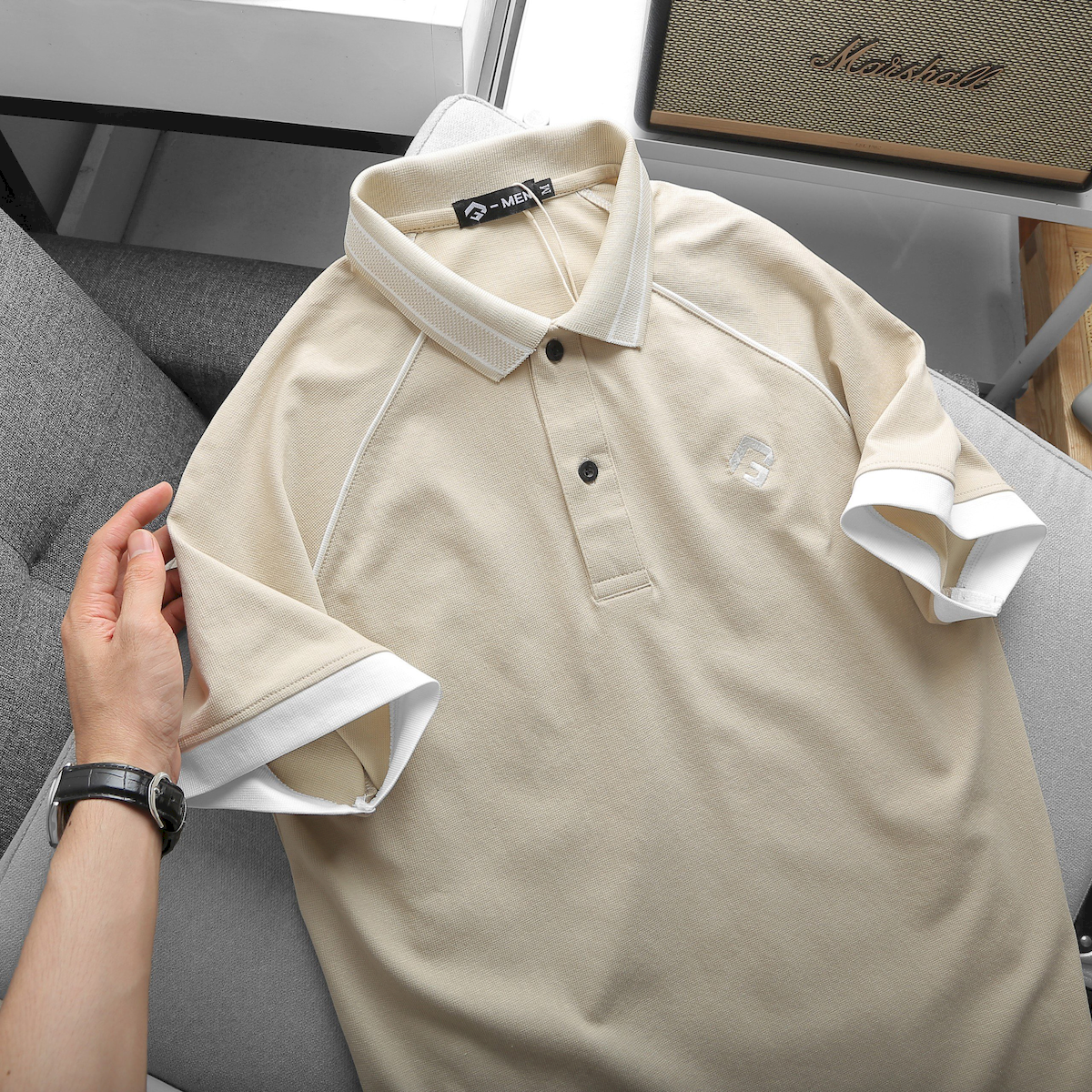 Kho sỉ áo Thun Nam Cổ Bẻ Thêu Nổi Logo Rubik (Có size 3x)