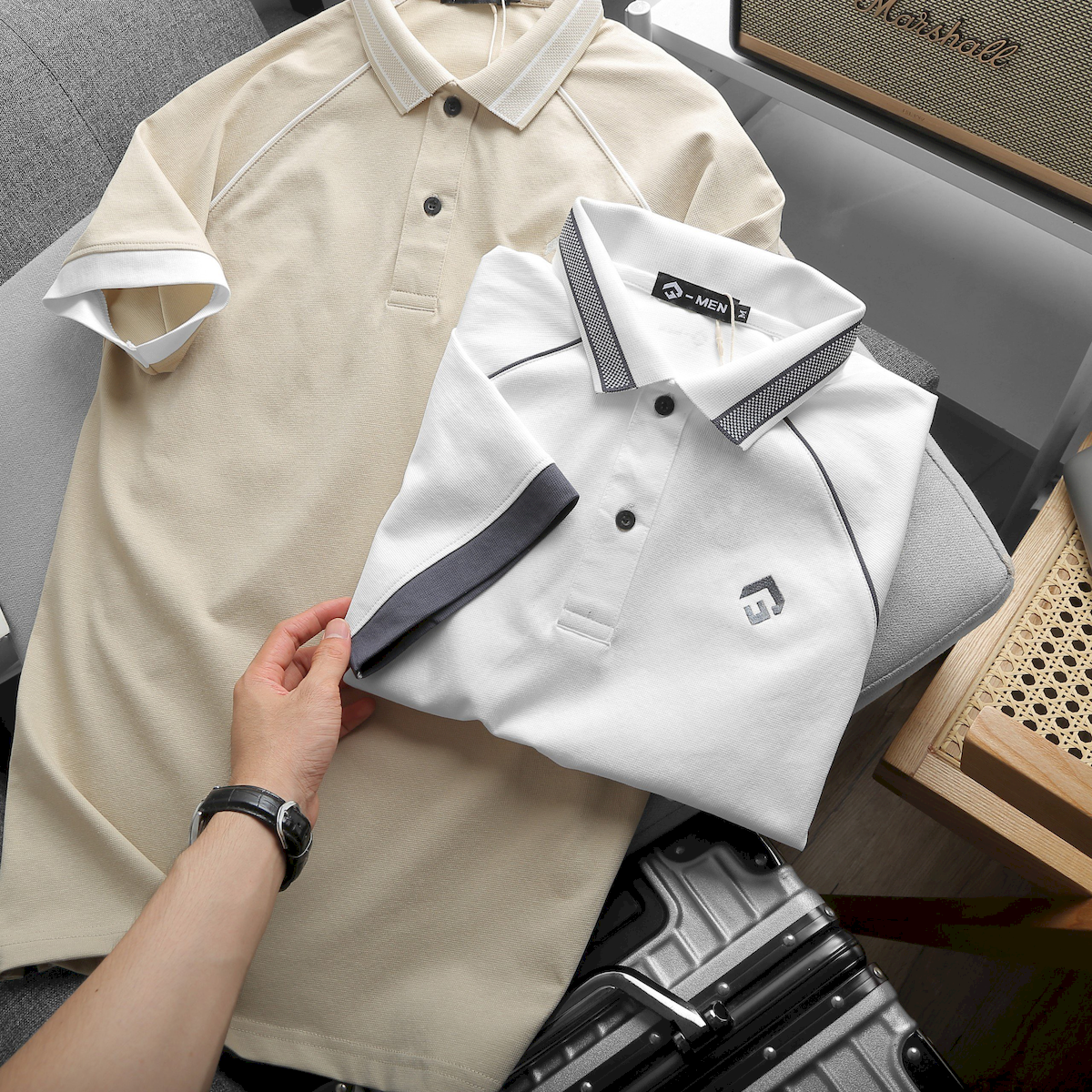 Kho sỉ áo Thun Nam Cổ Bẻ Thêu Nổi Logo Rubik (Có size 3x)