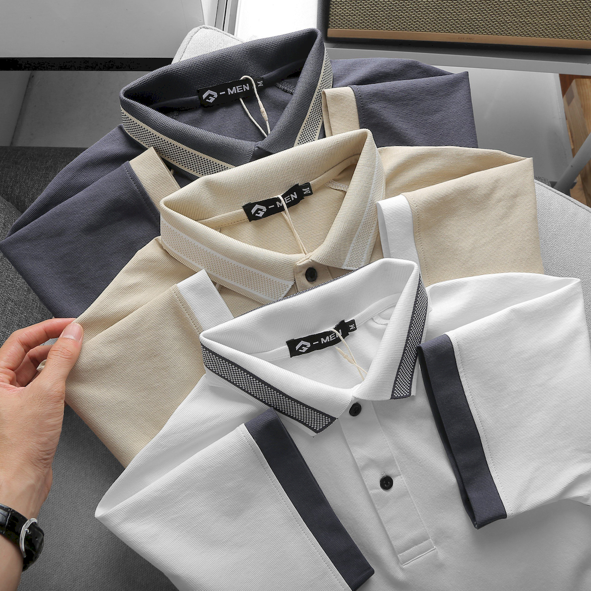 Kho sỉ áo Thun Nam Cổ Bẻ Thêu Nổi Logo Rubik (Có size 3x)