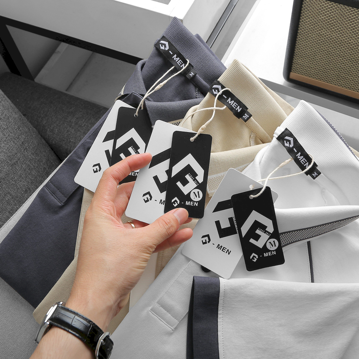 Kho sỉ áo Thun Nam Cổ Bẻ Thêu Nổi Logo Rubik (Có size 3x)