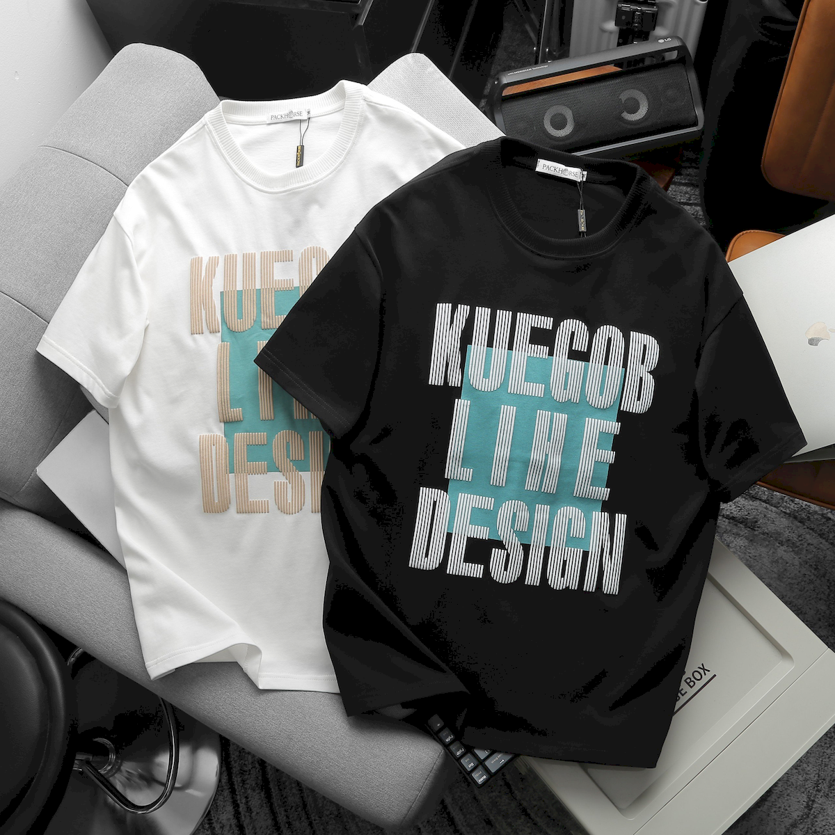 Áo Thun Nam Cổ Tròn Pack Horse Oversize In Chữ Sọc Big Size 110kg