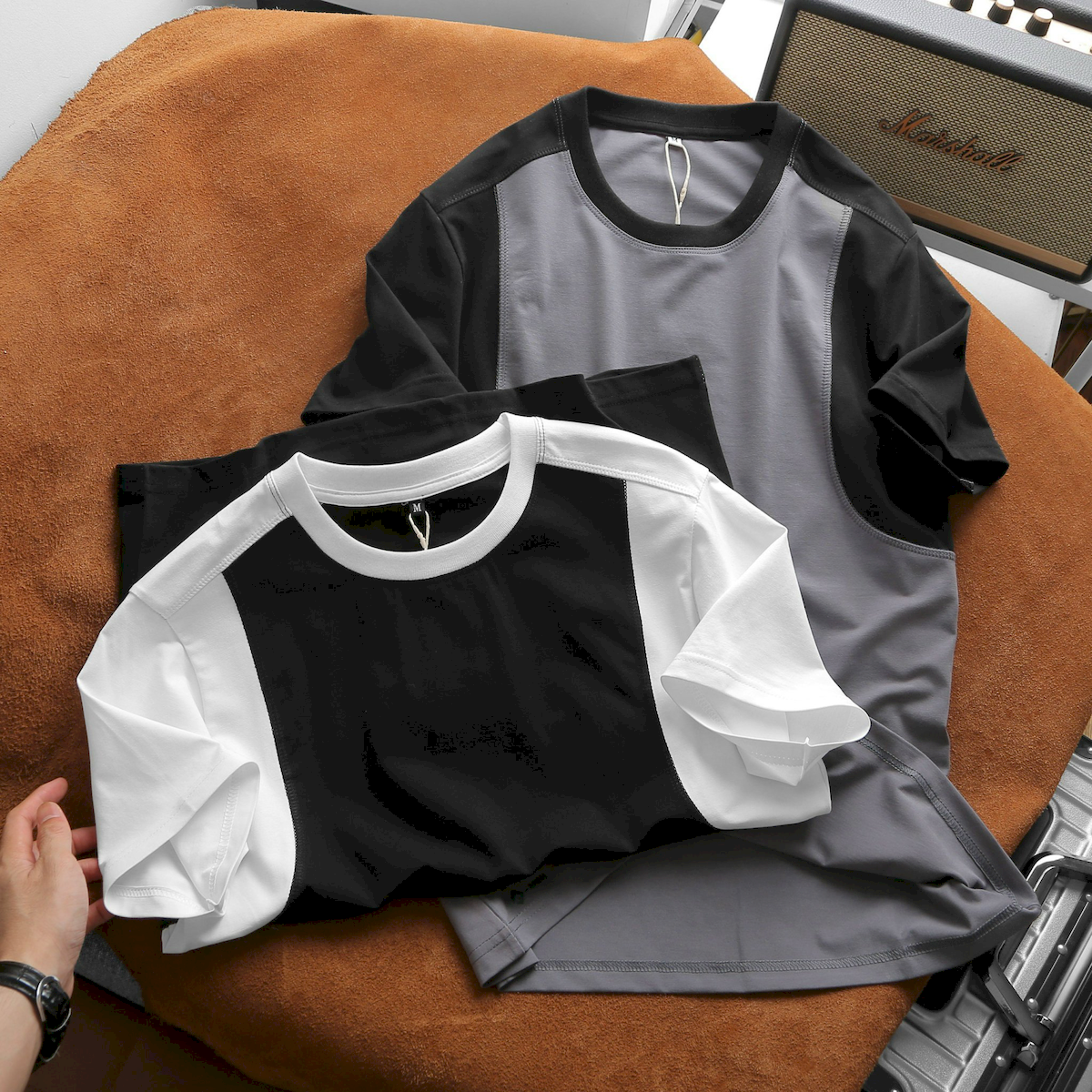 24337_z5463802847092-aa3bbe72e6a39d562062264cad5a959a_20240522102735-2.png Áo Thun Nam Cổ Tròn Tay Phối Màu (Có Size 3x) - AB518