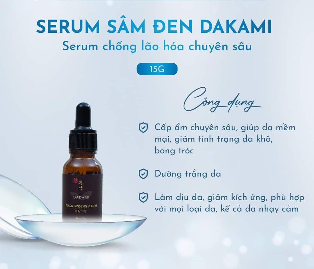 Kho sỉ serum Nhân Sâm Đen Dakami Black Ginseng 15g Kho sỉ serum Nhân Sâm Đen Dakami Black Ginseng 15g