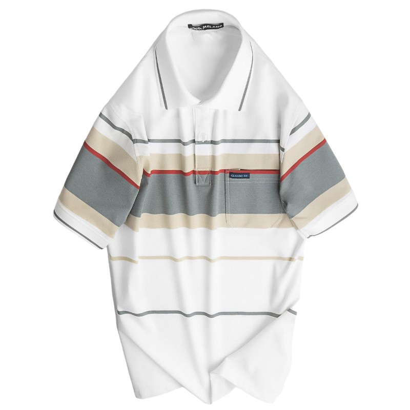 Kho sỉ áo Thun Sọc Nam Trung Niên Cổ Bẻ Có Túi Thun Cotton Cao Cấp (Có size 3x)