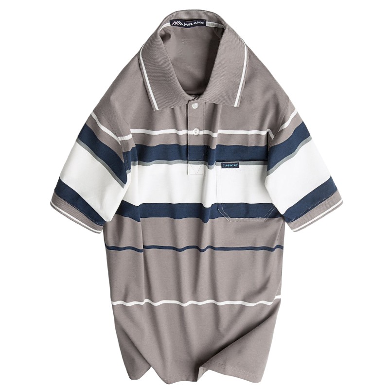 Kho sỉ áo Thun Sọc Nam Trung Niên Cổ Bẻ Có Túi Thun Cotton Cao Cấp (Có size 3x)