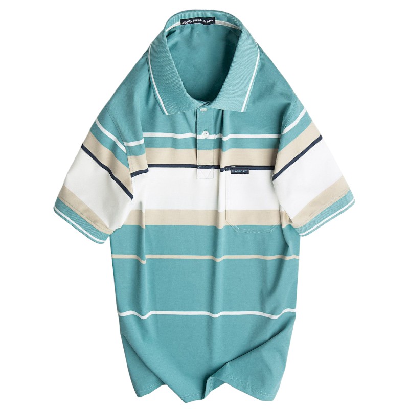 Kho sỉ áo Thun Sọc Nam Trung Niên Cổ Bẻ Có Túi Thun Cotton Cao Cấp (Có size 3x)