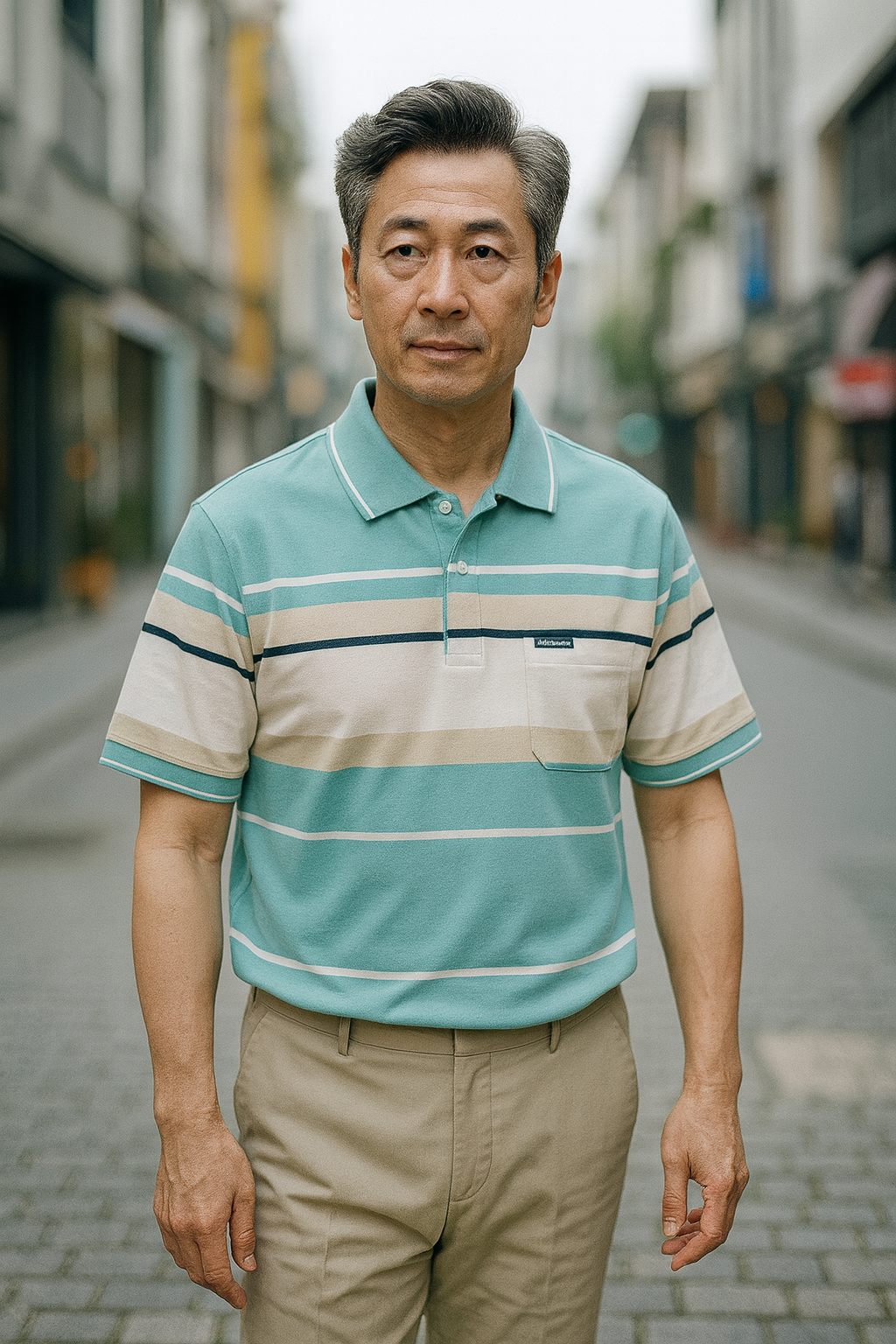 Kho sỉ áo Thun Sọc Nam Trung Niên Cổ Bẻ Có Túi Thun Cotton Cao Cấp (Có size 3x)