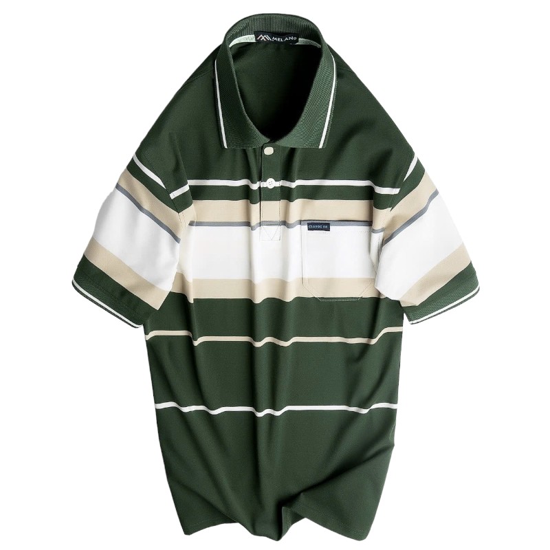 Kho sỉ áo Thun Sọc Nam Trung Niên Cổ Bẻ Có Túi Thun Cotton Cao Cấp (Có size 3x)