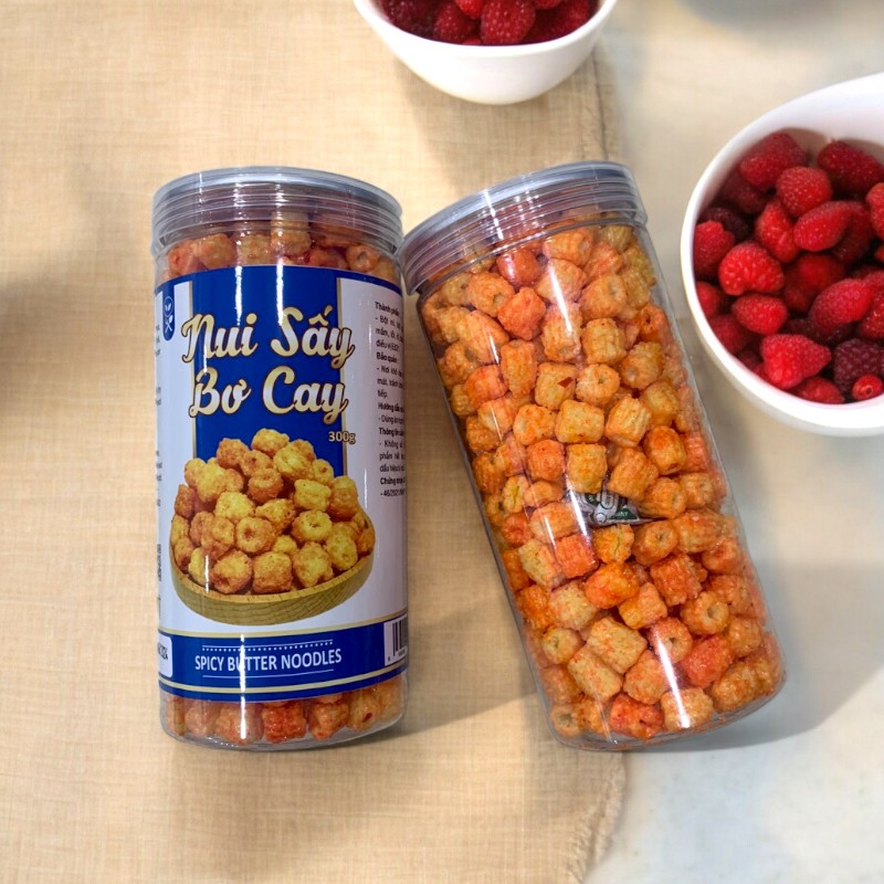 Nui Sấy Bơ Cay Thơm Ngon Giòn Rụm 300g Hộp Nui Sấy Bơ Cay Thơm Ngon Giòn Rụm 300g Hộp