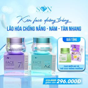 Combo Face Tím Xanh Biển SON Cosmetic Tặng Cao Bưởi Phiên Bản Mới