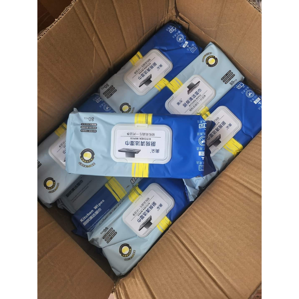 Bỏ sỉ combo 3 Khăn Ướt Lau Bếp Đa Năng - Khăn Lau Bàn Bếp Bát Đĩa Đa Năng An Toàn 1 Gói 80 Miếng 30x11x5cm Bỏ sỉ combo 3 Khăn Ướt Lau Bếp Đa Năng - Khăn Lau Bàn Bếp Bát Đĩa Đa Năng An Toàn 1 Gói 80 Miếng 30x11x5cm