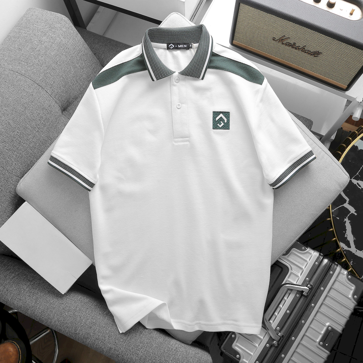 Shop sỉ áo Thun Nam Cổ Bẻ Thêu Nổi Logo Lục Giác (Có size 3x)