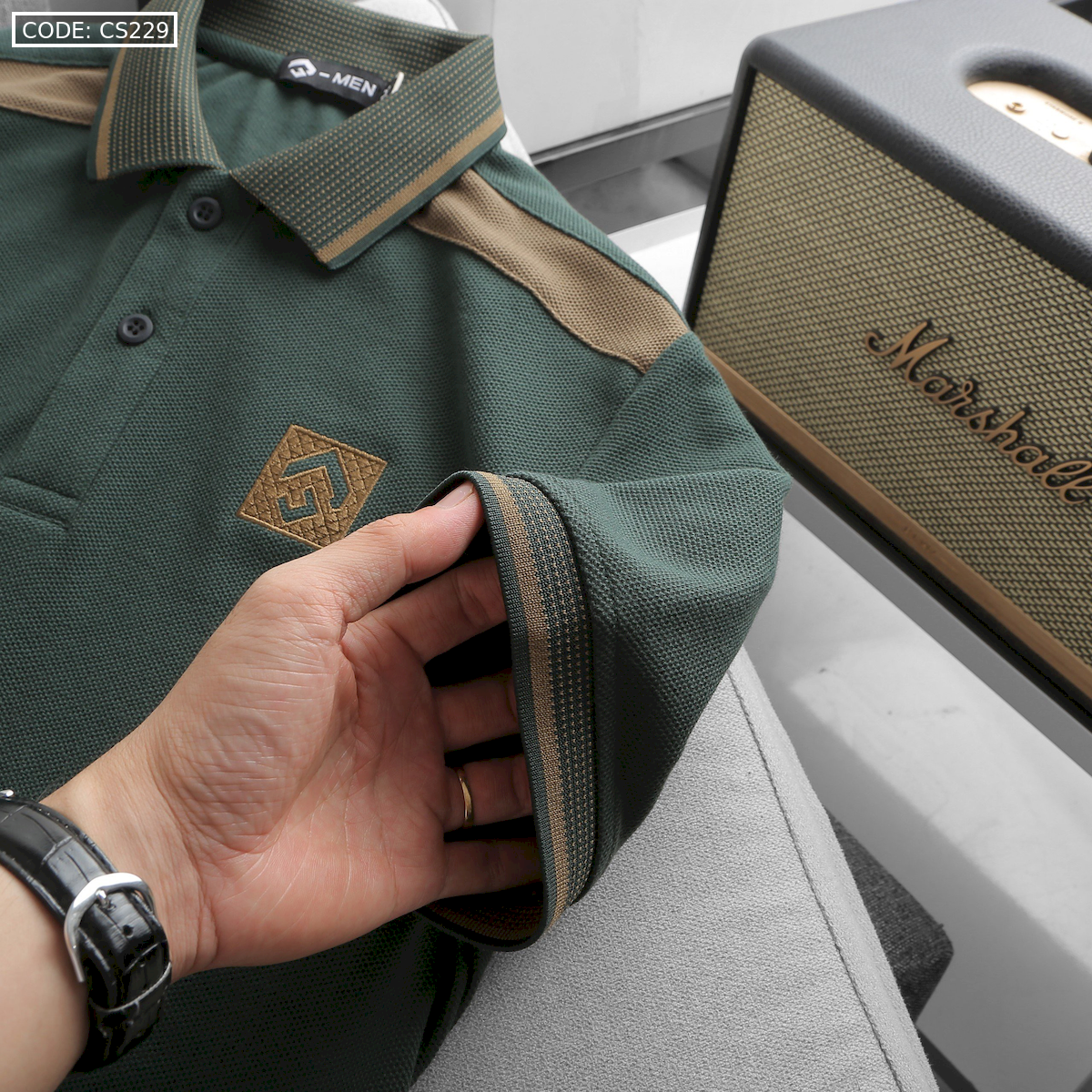 Shop sỉ áo Thun Nam Cổ Bẻ Thêu Nổi Logo Lục Giác (Có size 3x)