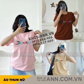 Áo Thun Thái Nữ Cổ Tròn Form Đại In Chữ Discober Size XL(65-85kg) - AG1444