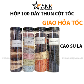 Hộp 100 Dây Thun Buộc Tóc Cao Su - Thun Cột Tóc Kèm Hộp Đựng Thun 4cm - HDT100