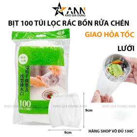 Combo 3 Túi Lọc Rác Bồn Rửa Chén (Set 100 Cái 9x9cm) - TLR01