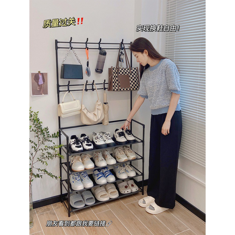 24970_vn-11134207-7qukw-lfpqon0hcgolbf_20240827111048-3.jpg Kệ Để Giày 4 Tầng Chữ H Có Móc Treo Quần Áo Và Đồ Dùng 152x60x26cm - KDGCHDN01