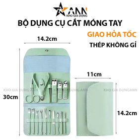 Bộ Cắt Móng Tay 16 Món Bằng Thép Không Gỉ Kèm Bao - BCMT13M01