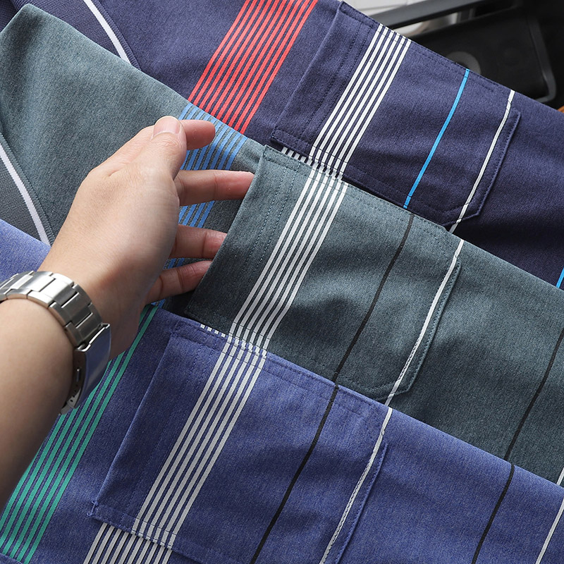 Giá sỉ áo Thun Nam Cổ Bẻ Có Túi Hoạ Tiết Sọc Ngang In Dẻo (Có size 3x)