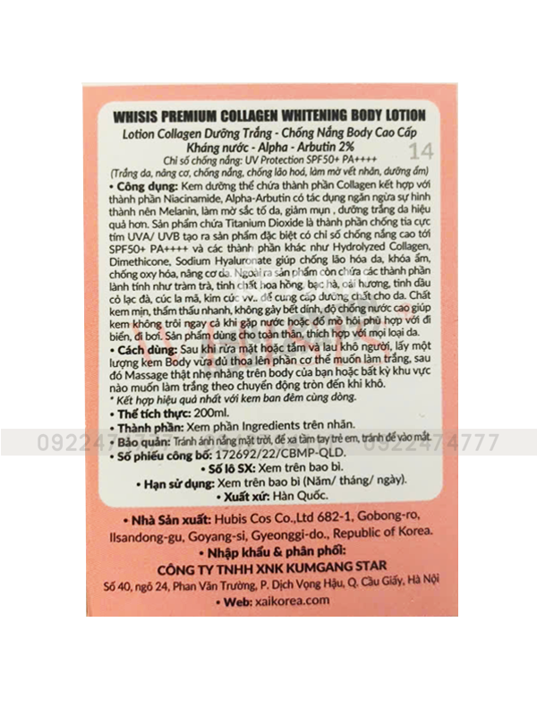 Kho sỉ kem Body Whisis Premium Collagen Whitening Body Loiton Dưỡng Trắng Da Kho sỉ kem Body Whisis Premium Collagen Whitening Body Loiton Dưỡng Trắng Da