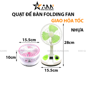 Quạt Để Bàn Folding Gấp Gọn Có Đèn Sáng - QDBFDF01