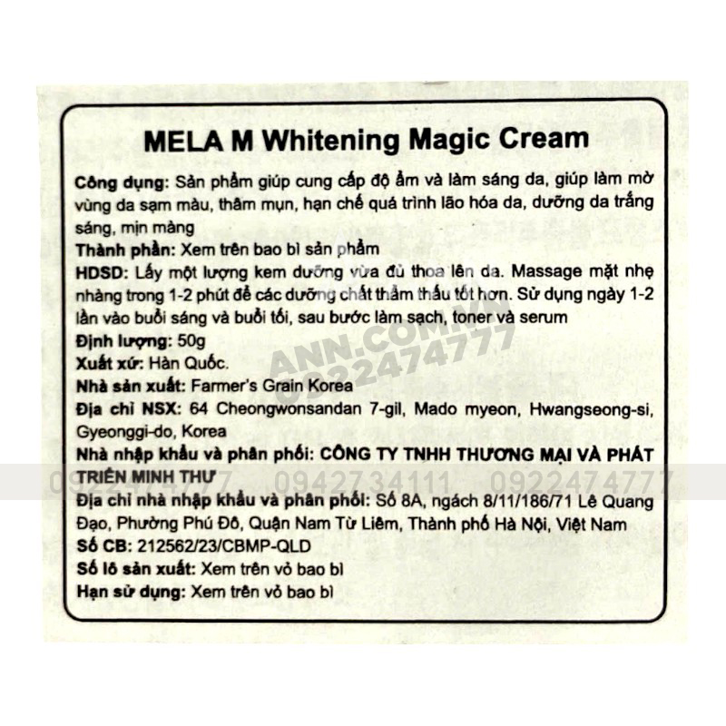 25179_kem-nam-mela-tem-photoroom_20240922175046-3.jpg Kem Face Mela M Whitening Magic Cream Hỗ Trợ Da Nám 50g - 8809781950557