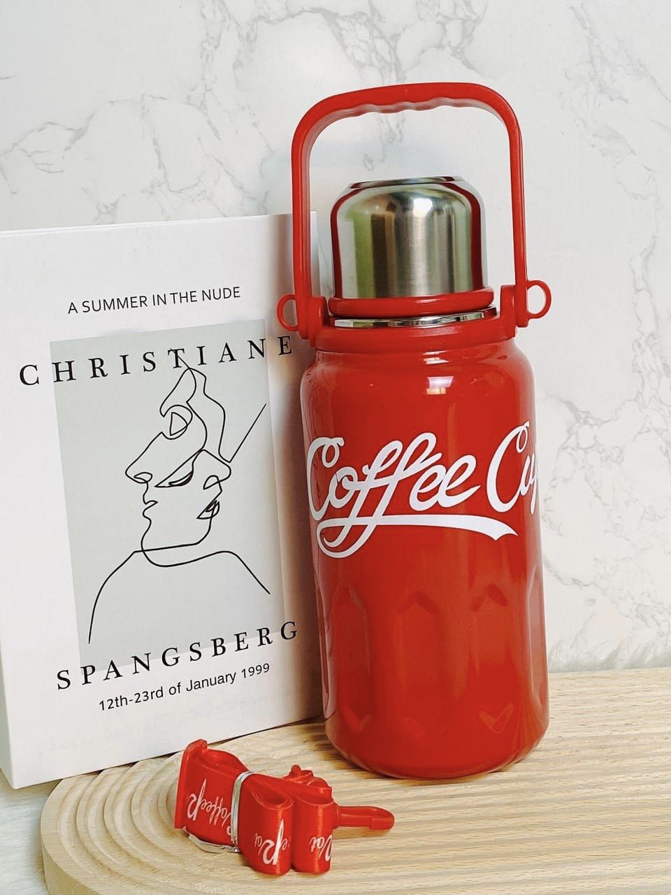 Bình Giữ Nhiệt Coffee Cup Bình Giữ Nhiệt Coffee Có Quai Đeo Xách 1200ml 24x10x10cm - BGNCC01