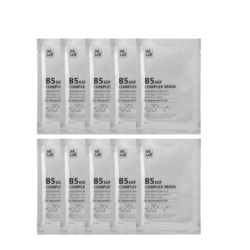 Mặt Nạ Kr Lab+ B5 EGF Complex Hỗ Trợ Cấp Ẩm Phục Hồi Da Combo 10 Miếng