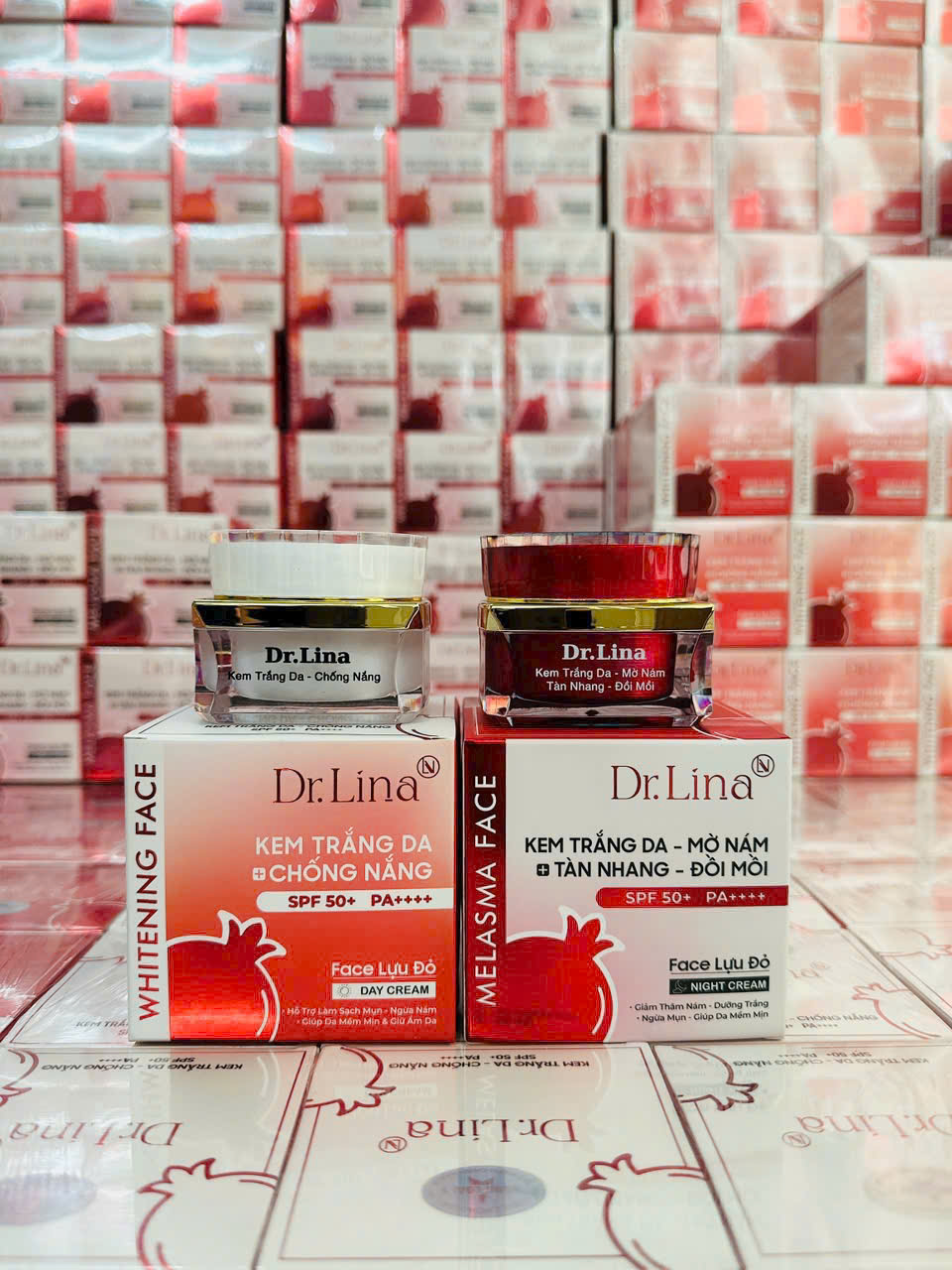Kho sỉ combo Kem Face Dưỡng Trắng Da Mặt Dr.Lina Lựu Đỏ Ngày Đêm 25g Hỗ Trợ Trắng Da Mờ Nám Kho sỉ combo Kem Face Dưỡng Trắng Da Mặt Dr.Lina Lựu Đỏ Ngày Đêm 25g Hỗ Trợ Trắng Da Mờ Nám